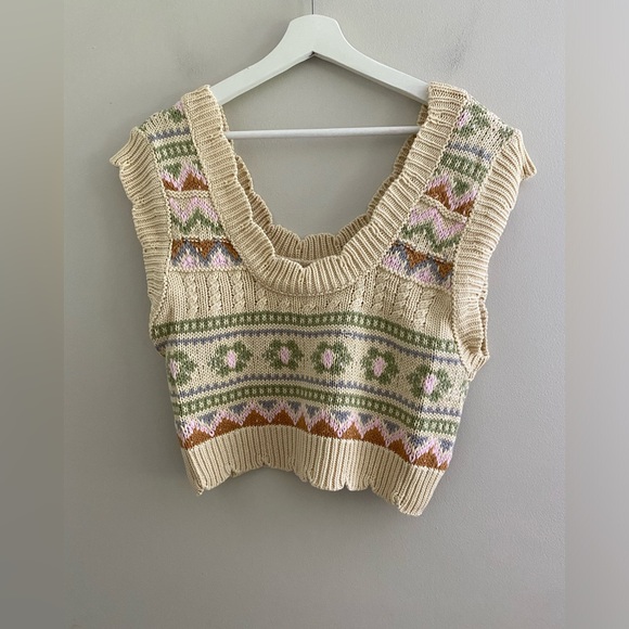 Anthropologie Scalloped Sleeveless Vest new with tag LP PL petite - Picture 6 of 9